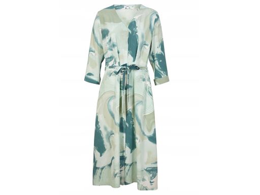 B.P.C sukienka zielona z nadrukiem midi r.40