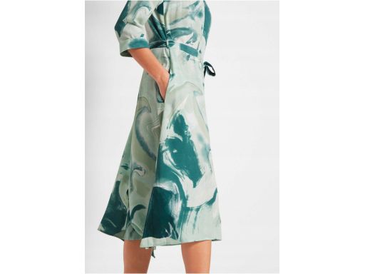 B.P.C sukienka zielona z nadrukiem midi r.40