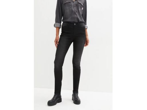 B.P.C jeansy termiczne czarne ocieplane skinny r.44
