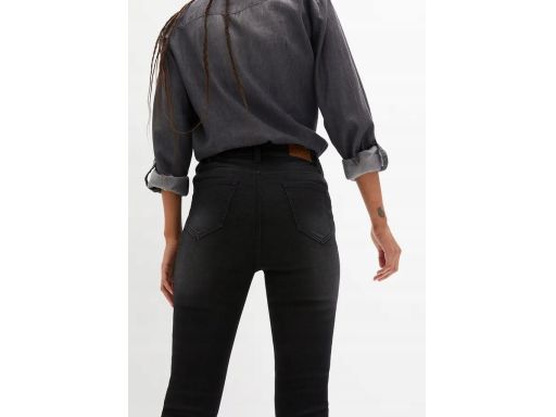 B.P.C jeansy termiczne czarne ocieplane skinny r.44