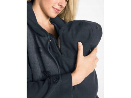 B.P.C płaszcz ciążowy z panelem dla dziecka czarno-szary r.48