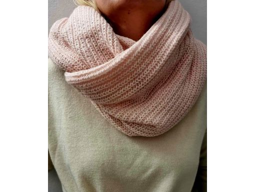 B.P.C duży komin dzianinowy szalik jasnoróżowy bawełna XXL