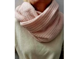 B.P.C duży komin dzianinowy szalik jasnoróżowy bawełna XXL