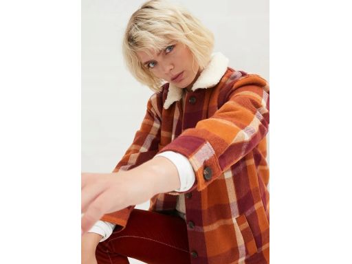 B.P.C kurtka koszulowa w kratę na podszewce