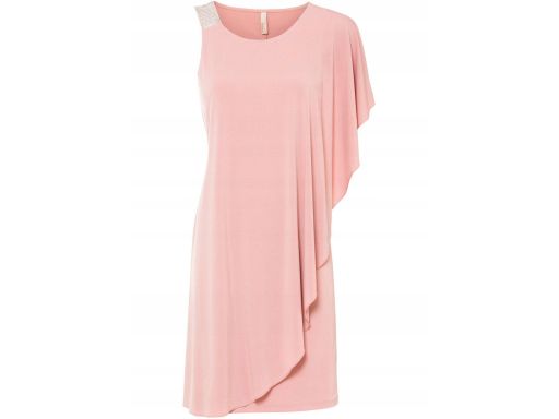 B.P.C modna sukienka z falbaną brudny róż r.36/38