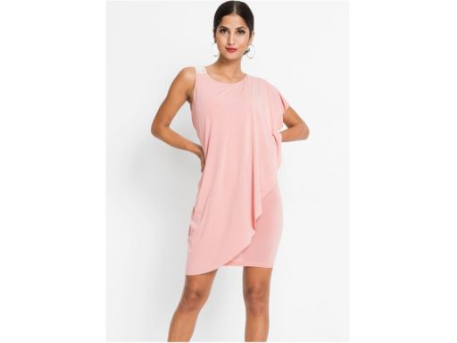 B.P.C modna sukienka z falbaną brudny róż r.36/38