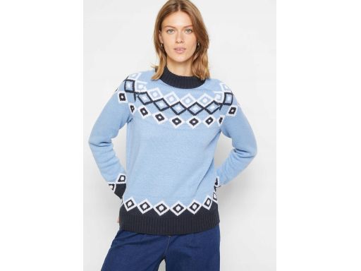 B.P.C sweter niebieski z norweskim wzorem 44/46.