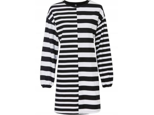 B.P.C sukienka dresowa modna w paski ^32/34