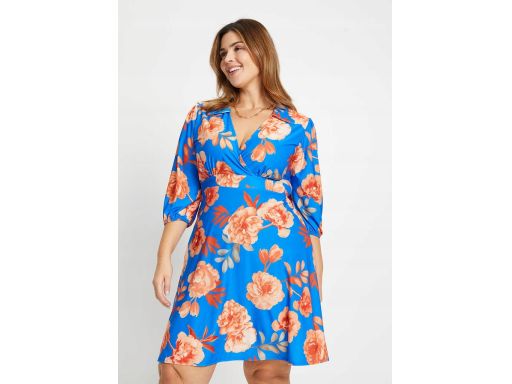 B.P.C sukienka kopertowa wzorzysta 48/50.