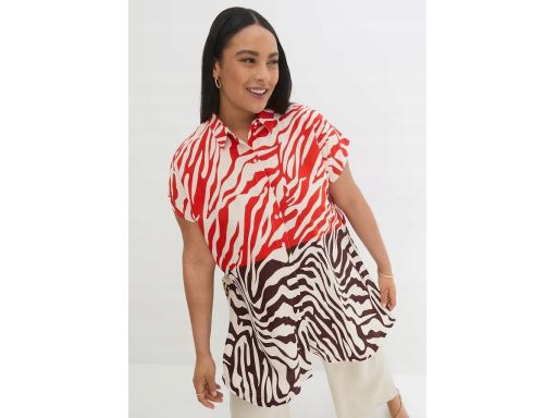 B.P.C długa bluzka koszulowa we wzór zebry z wiskozy r.46