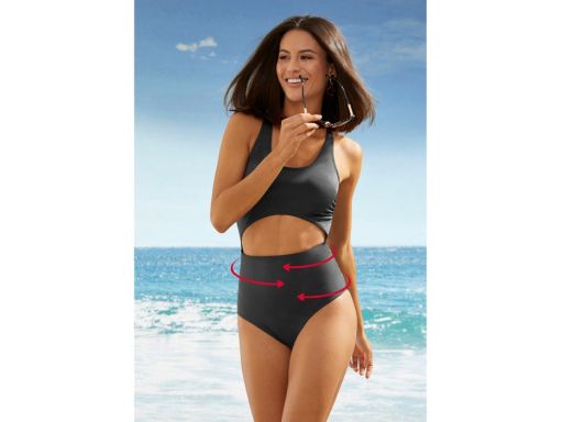 B.P.C Sexi kostium kąpielowy czarny z wycięciem 46