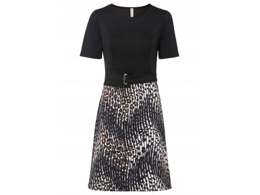 B.P.C sukienka 2w1 czarna z paskiem w talii r.40/42