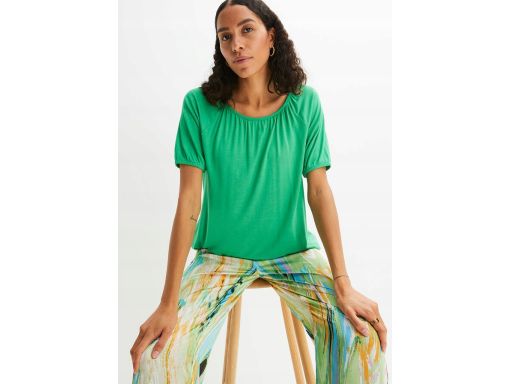 AG7546 t-shirt zielony marszczenia r.40/42