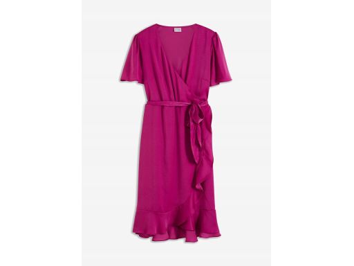 B.P.C kopertowa sukienka satynowa różowa r.52