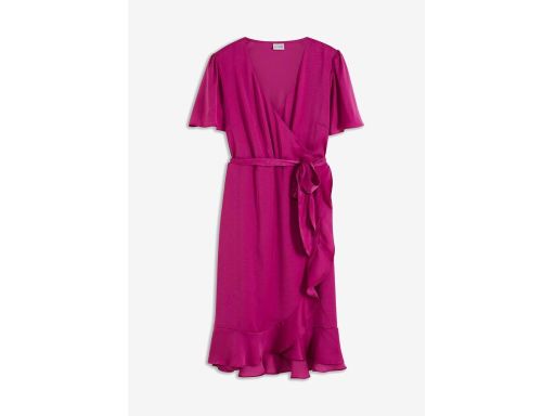 B.P.C kopertowa sukienka satynowa różowa r.52