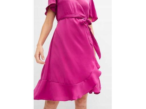 B.P.C kopertowa sukienka satynowa różowa r.52
