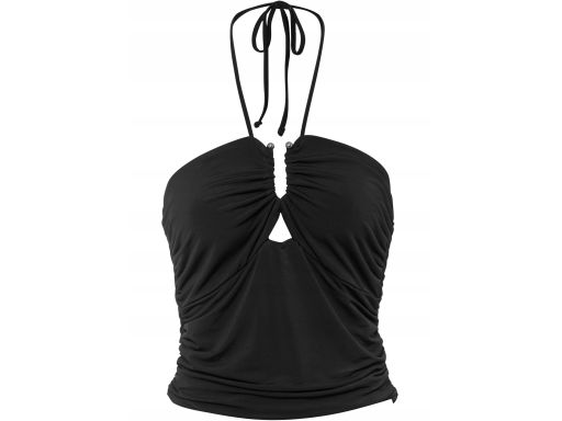 B.P.C top krótki sexy z marszczeniem czarny 40/42.
