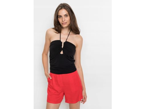 B.P.C top krótki sexy z marszczeniem czarny 40/42.