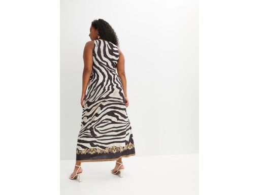 B.P.C Długa sukienka z nadrukiem i paski zebry ^36/38