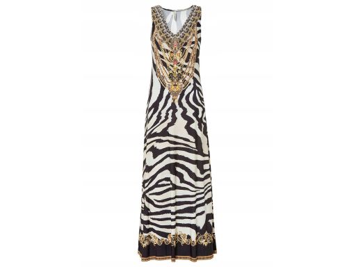 B.P.C Długa sukienka z nadrukiem i paski zebry ^36/38