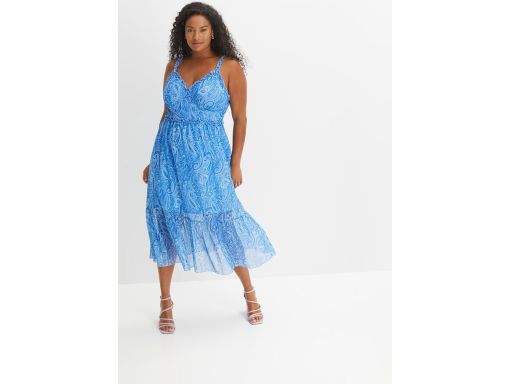 B.P.C Sukienka szyfonowa na ramiączka midi ^40/42