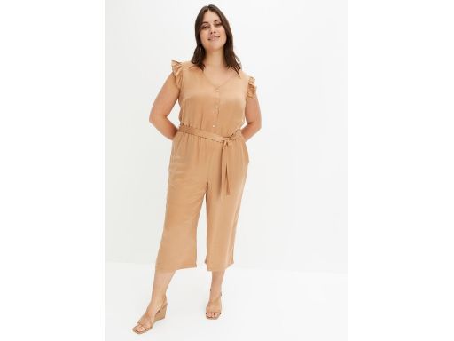 B.P.C złoty kombinezon satynowy z falbanami 50.