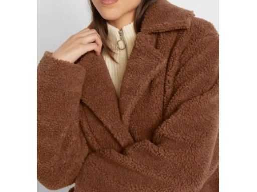 B.P.C parka damski teddy boucle ciemna zieleń khaki ^46