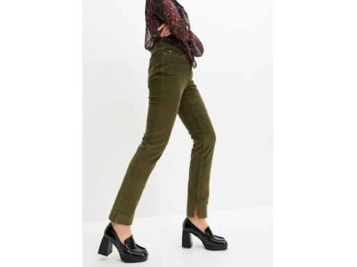 B.P.C spodnie damskie sztruksowe khaki r.52