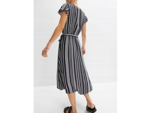 B.P.C sukienka boho midi czarno-biała we wzory r,38