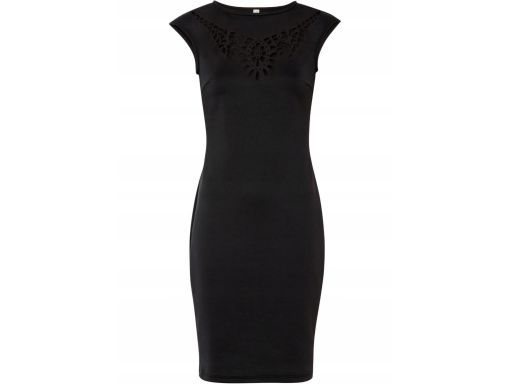 B.P.C dopasowana sukienka haft laserowy czarna 40/42