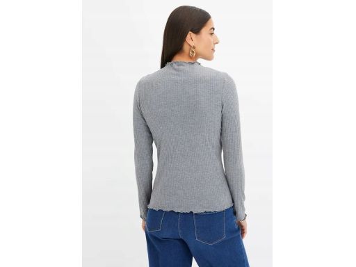 B.P.C prążkowany t-shirt ze stójką szary ^40/42