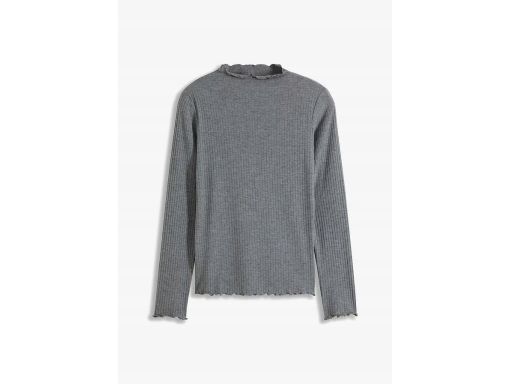 B.P.C prążkowany t-shirt ze stójką szary ^40/42