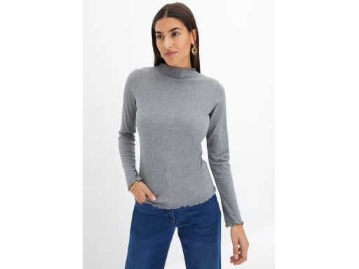 B.P.C prążkowany t-shirt ze stójką szary ^40/42