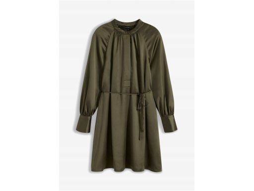 B.P.C sukienka satynowa khaki z wiązaniem ^38