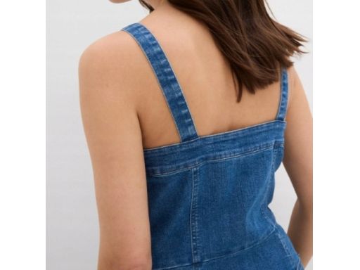 B.P.C sukienka jeansowa na ramiączka z założeniem kopertowym 38.