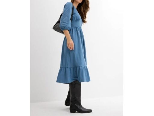 B.P.C sukienka midi dżersejowa niebieska r.44/46