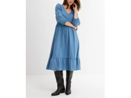 B.P.C sukienka midi dżersejowa niebieska r.44/46