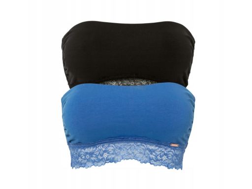 B.P.C 2-pak krótkich topów bandeau z koronką r.48/50