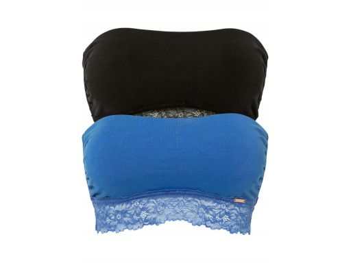 B.P.C 2-pak krótkich topów bandeau z koronką r.48/50