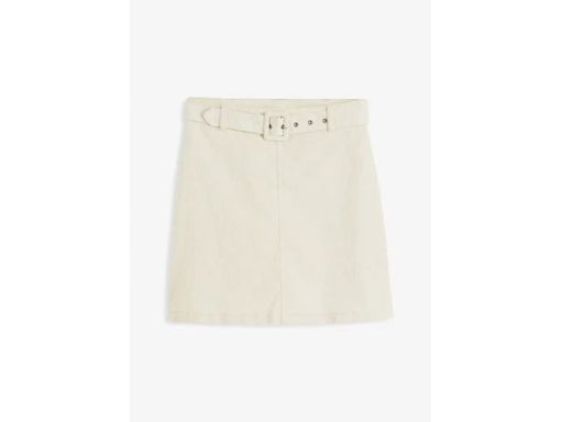 B.P.C sztruksowa spódnica śmietankowa mini r.42