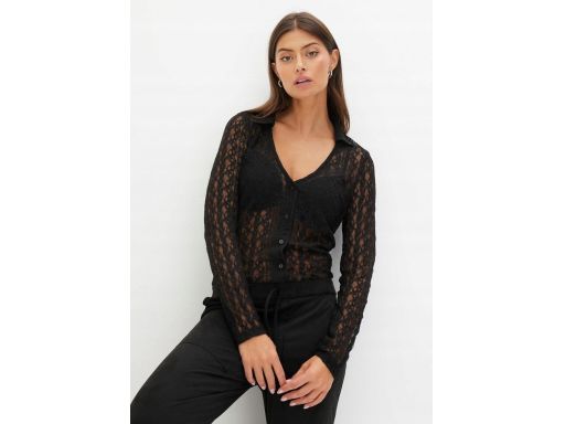B.P.C bluzka koszulowa czarna koronkowa r.44/46