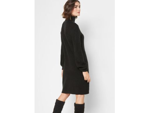B.P.C sukienka dzianinowa czarna ze stójką 36/38.
