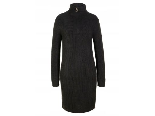 B.P.C sukienka dzianinowa czarna ze stójką 36/38.