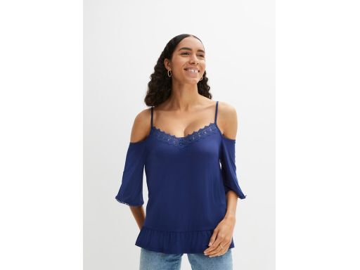 B.P.C granatowa bluzka z odkrytymi ramionami 36/38.