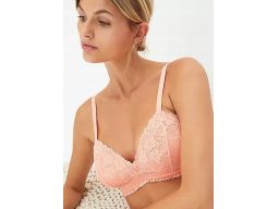 B.P.C biustonosz usztywniany bez fiszbin koronkowy morelowy r.85B