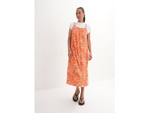 B.P.C sukienka maxi pomarańczowa letnia na cienkie ramiączka ^40/42
