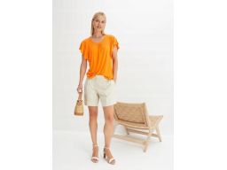B.P.C bluzka t-shirt falbaniaste rękawy pomarańczowy r.48/50