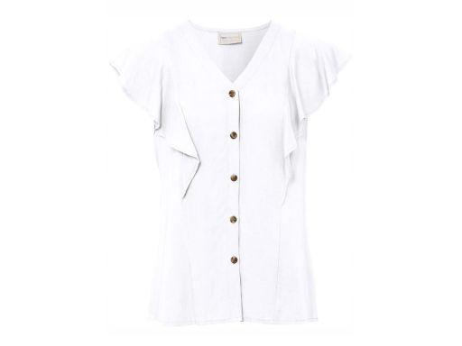 B.P.C bluzka z rękawkami falbanowymi kremowa ^36