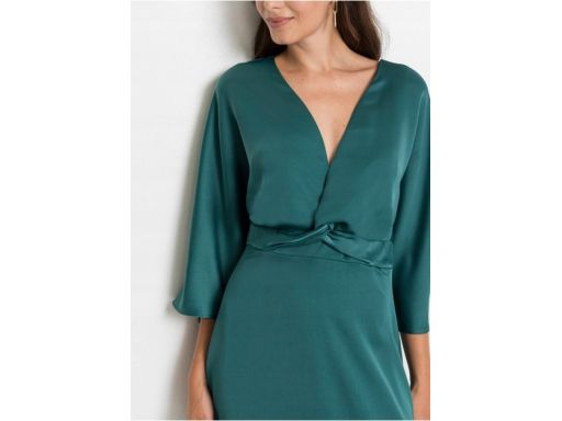 B.P.C zielona sukienka satynowa midi ^38