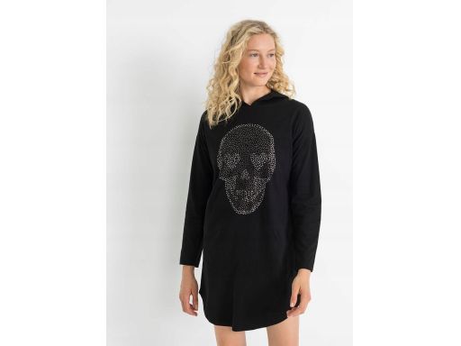 B.P.C czarna sukienka z dżetami dresowa r.40/42